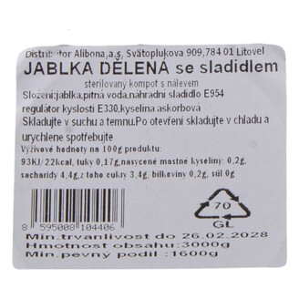 DIA jablka čtvrcená 4/1S