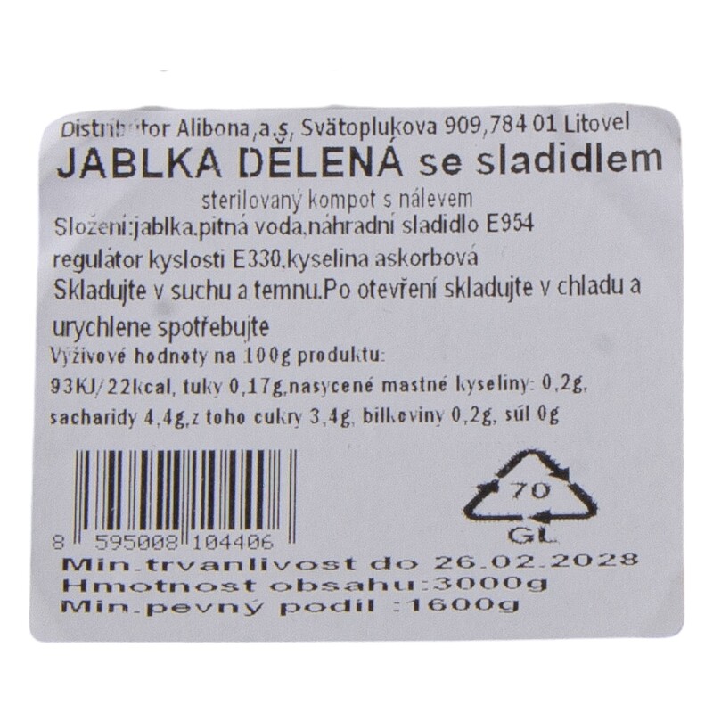 DIA jablka čtvrcená 4/1S