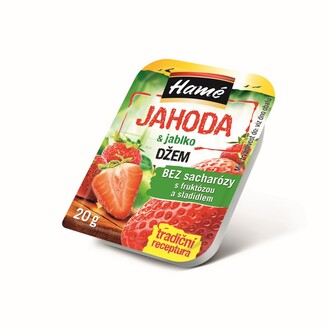 Džem jahodový porce 20g, bez př. cukru, s fruktózou a sladidlem /48x