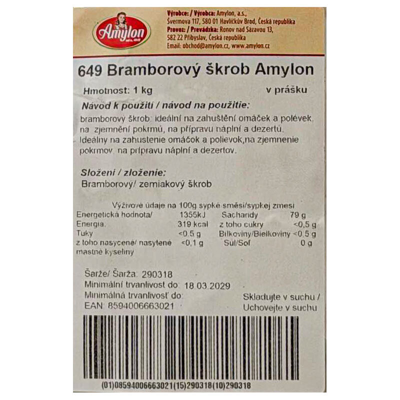 Solamyl - brambor. škrob 1kg/6x