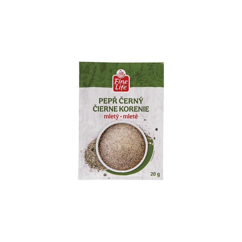 Pepř černý mletý Fine Life 20g /25x