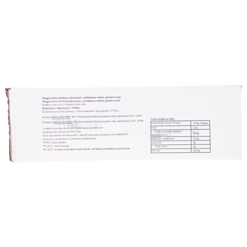 MRAŽ. tilapie filety 5% CN /5kg