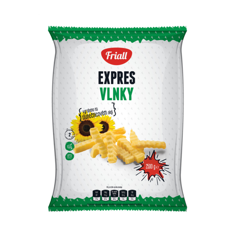 MRAŽ. FRIALL hranolky vlnky Express 2,5kg /4x